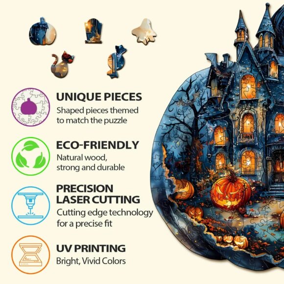 Halloween Pumpkin wooden jigsaw puzzle - Picture 2 of 3